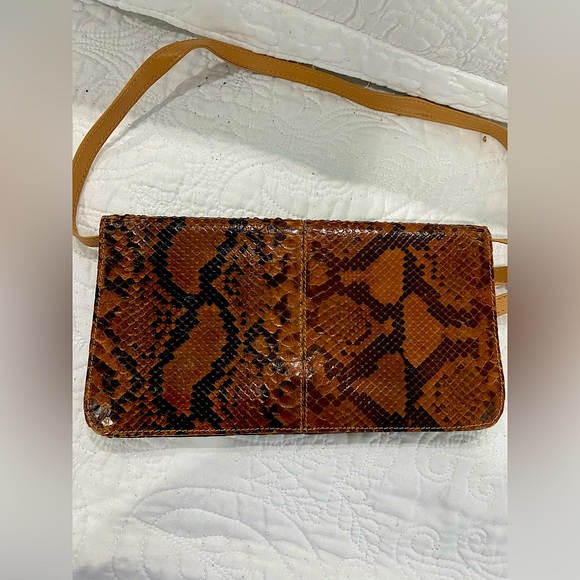 Purse vintage clutch real leather with removable shoulder straps- Burdines brand - Picture 3 of 6